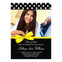 Invitación amarilla de la graduación de la foto de