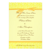 Invitación amarilla del boda de la cinta