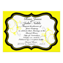 Invitación (amarilla) del boda de la marfil B de K
