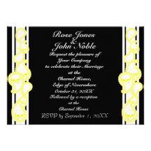 Invitación (amarilla) del boda de la pira