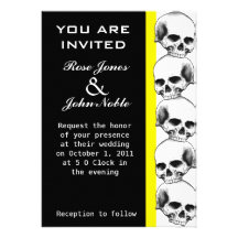 Invitación (amarilla) del boda del ébano de los cr