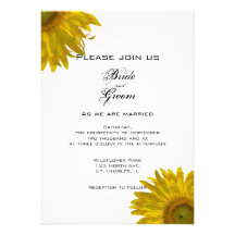 Invitación amarilla del boda del girasol