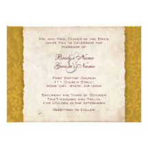 Invitación amarilla del boda del país de la cosech