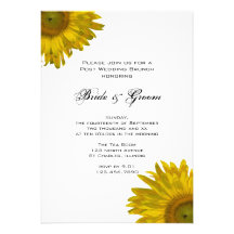 Invitación amarilla del brunch del boda del poste 
