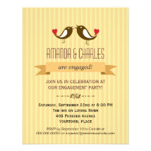 Invitación amarilla del fiesta de compromiso de lo