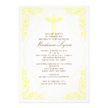 Invitación amarilla elegante del bautismo