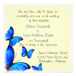 Invitación amarilla y azul bonita del boda