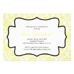 Invitación amarilla y blanca del damasco