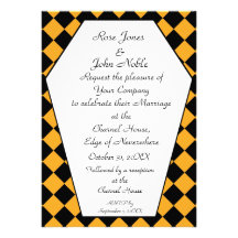 Invitación (ambarina) del boda del ébano de Damier