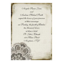 Invitación ambarina del cordón del vintage