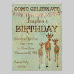 Invitación ambarina y azul del cumpleaños de las j invitaciones