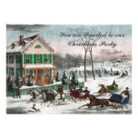 Invitación americana del navidad del invierno del 