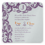 Invitación anaranjada del boda del monograma del d