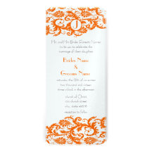 Invitación anaranjada del boda del monograma del d