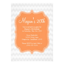 Invitación anaranjada del cumpleaños de Quatrefoil