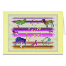 Invitación animal del fiesta del tema tarjeta