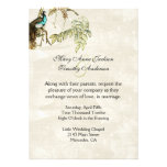 Invitación antigua del boda del Peafowl de la mira