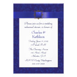 Invitación azul bonita del ensayo del boda del dam