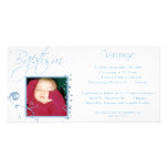 Invitación azul clara de la foto del bautismo tarjetas fotograficas 