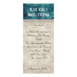 Invitación azul de la cebra y de marfil adornada d
