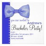 Invitación azul de la despedida de soltero de BowT
