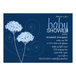 Invitación azul de la ducha del bebé del susurro
