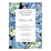 Invitación azul de la fiesta de bienvenida al bebé