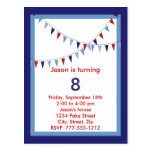 Invitación azul de la fiesta de cumpleaños del ban tarjetas postales