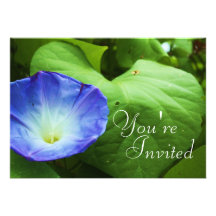 Invitación azul de la flor