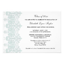 Invitación azul de la graduación de la escuela del