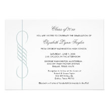 Invitación azul de la graduación del borde del rem