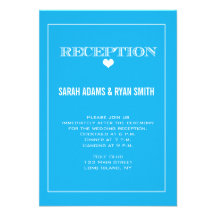 Invitación azul de la recepción nupcial del corazó