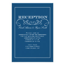 Invitación azul de la recepción nupcial del remoli