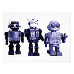 invitación azul de los robots