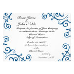 Invitación (azul) de marfil del boda del cirro