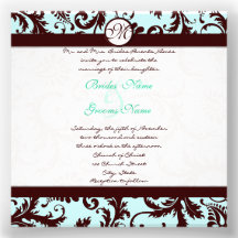 Invitación azul del boda de la aguamarina de color