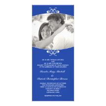Invitación azul del boda de la foto
