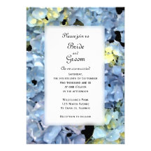 Invitación azul del boda del Hydrangea