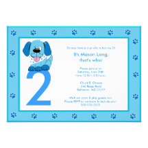 Invitación AZUL del cumpleaños de la impresión 5x7