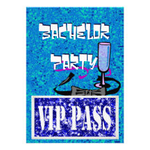 Invitación azul del fiesta del vip del soltero