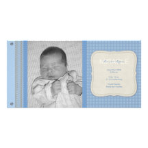 Invitación azul del nacimiento del vintage de la g tarjeta fotografica  