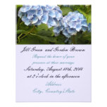 Invitación azul elegante del boda del Hydrangea