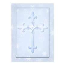 Invitación azul fresca cristiana del boda del invi