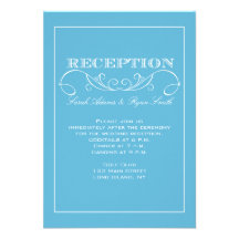 Invitación azul moderna de la recepción nupcial