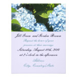 Invitación azul soleada del boda del Hydrangea