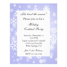 Invitación azul y blanca del copo de nieve