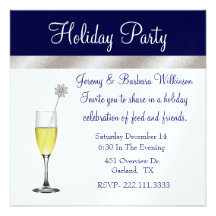 Invitación azul y de plata elegante de la celebrac