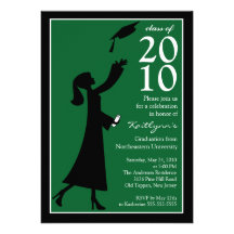 Invitación azul y verde de moda de la graduación
