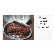 Invitación, barbacoa, costillas # 1 tarjetas con fotos personalizadas