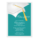 Invitación blanca de la fiesta de graduación del c